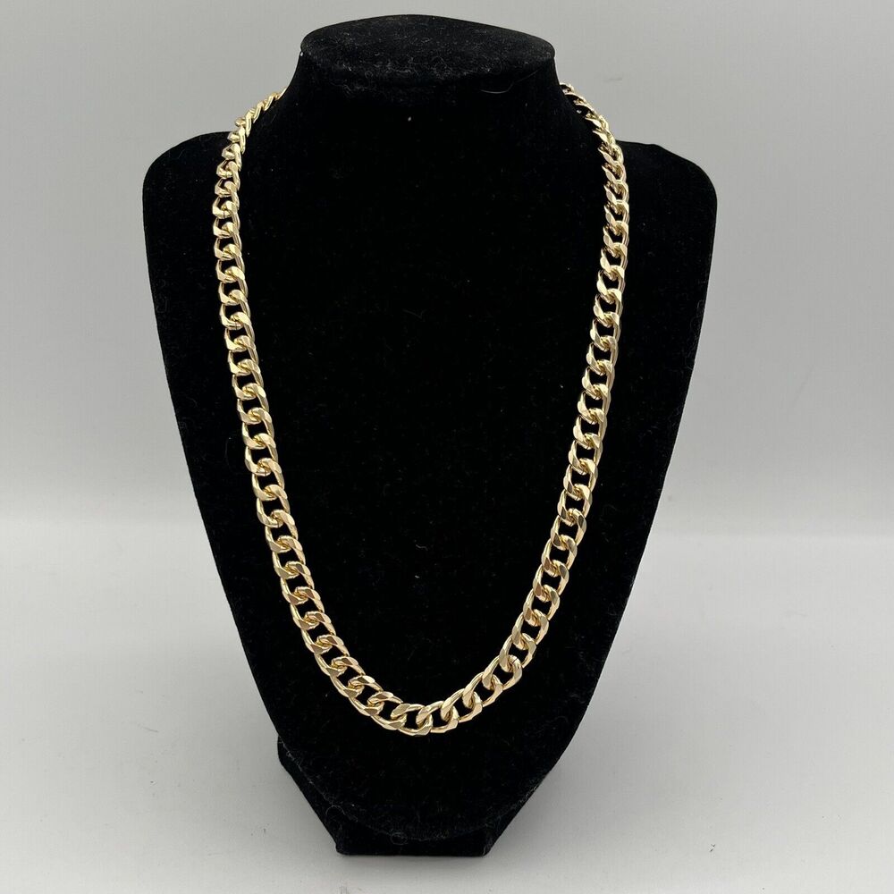 9MM Aluminum Gold Tone Mens Cuban Necklace Chain Lightweight Gift Box Included